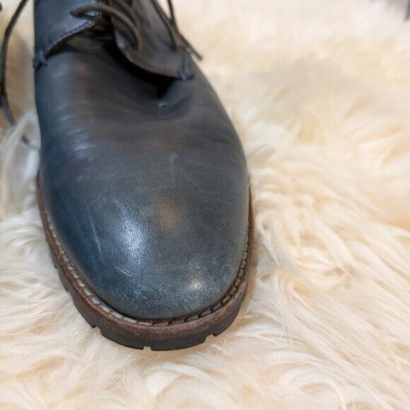 Ron White Leather Dress Shoes "Wyatt" Blueish Grey Men Size 10 - Picture 4 of 15